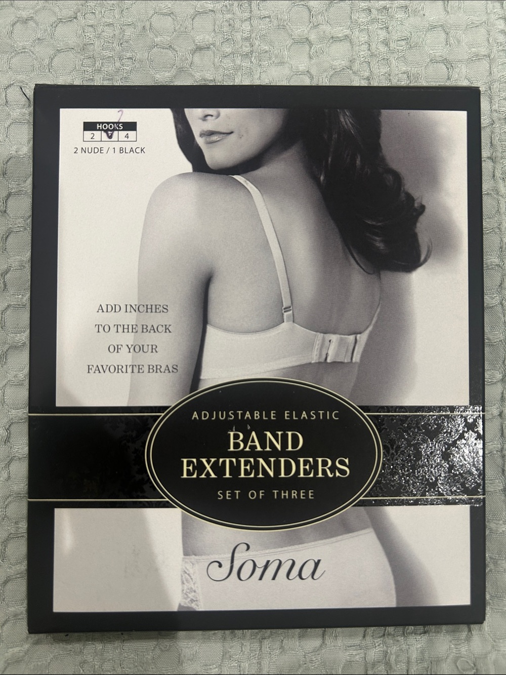 Soma Bra Band Extenders - Black and Beige Set